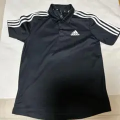 adidas ブラック ポロシャツ Mサイズ3本ライン