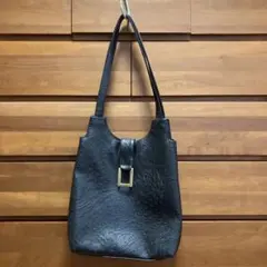 黒ハンドバッグ オーストリッチ風