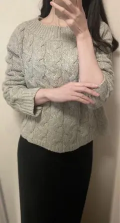 美品！「アンタイトル」ケーブルニット