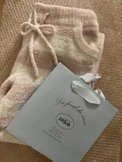 ジェラートピケ ロングパンツ　ルームウエア　パジャマ　ボーダー　ピンク　ホワイト