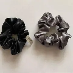 ブラック・グレー サテンシュシュセット