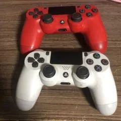 PS4 ワイヤレスコントローラー 赤 白 セット