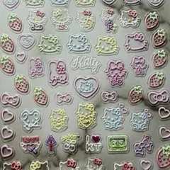 ネイルシール 5D立体 ハローキティ ネオン 台紙なし キャラクター
