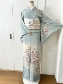 美品　未使用　しつけ糸付き　正絹訪問着　フルセット4点　卒業式　入学式　七五三
