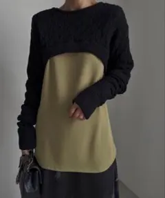 アメリヴィンテージCORD YARN CABLE SHORT KNIT TOP