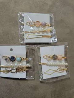 パールとビジューのヘアピンセット 発表会　結婚式　パーティー　記念日