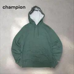 championチャンピオン刺繍ロゴワンポイントパーカーフーディ　くすみグリーン