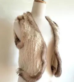 ナチュラルビューティベーシック●ラビットリアルファージレ　美品　ワンピースにも