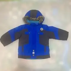 青 中綿コート フード付き　95cm