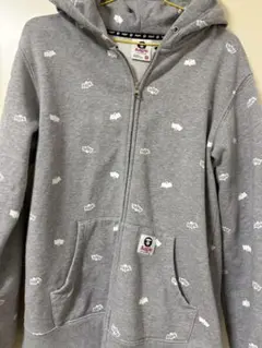 AAPE BY A BATHING APE 総柄 ジップパーカー グレー M