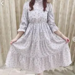 エブリン チェリー柄 ロングワンピース