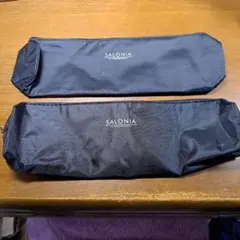 サロニア ヘアアイロン専用ポーチ 収納ポーチ 耐熱 黒 ブラック 2個セット