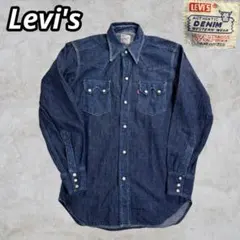 Levi's ウエスタンシャツ BIGE ショートホーン　バレンシア製　濃紺　S