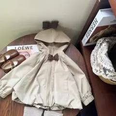 【新品】インポート 120cmかわいいフリル ジャケット 韓国風春秋 ベージュ