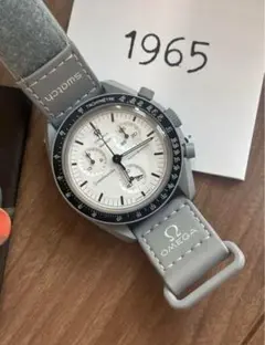 極美品　オメガ スウォッチ　1965 グレー クロノグラフ 7_strap_card.jpg