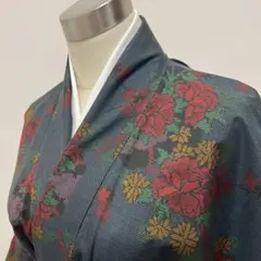 KL3828 大島紬 身丈165.5cm 着物 正絹 トールサイズ