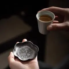 陶寿 粗木目煎茶碗 伊藤成二 ソーサー 煎茶碗 中国茶器 - メルカリ