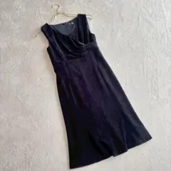 【クリアインプレッション】（M）ベロア スエード調 ノースリーブワンピース