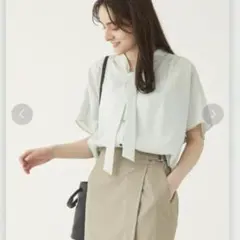 グリーンレーベルリラクシング★シアー ボウタイ ドルマンスリーブ ブラウス