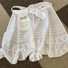 ホワイトレースフリルエプロン