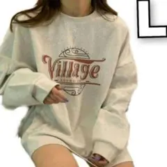 12 トレーナー スウェット レディース L ロング オーバーサイズ 体型カバー