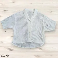 Lax Dan Tia ホワイトメッシュショートスリーブシャツ 2177のサムネイル