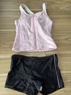 女児adidas 水着セット ピンク・黒