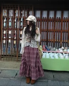 【新品・タグ付き】I하루（はる) チェックシャーリングスカート Avail