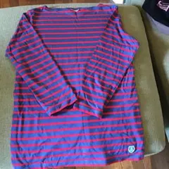 ORCIVAL ブルー/レッド ストライプ 長袖Tシャツ