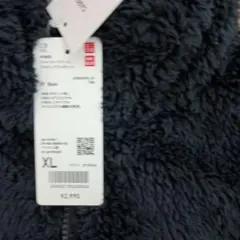 新品タグ付 ユニクロ ファーリーフリースフルジップジャケット XL ブラック 黒