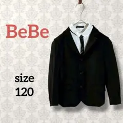べべ【120】コットンシャツジャケットネクタイセット フォーマル セレモニー 黒