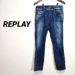 6094U リプレイ ストレッチ スキニーデニム ジーンズ ブルー 29XL相当のサムネイル