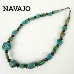 NAVAJO ナバホ ターコイズ ネックレス ナバホビーズ 刻印あり
