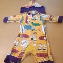 スヌーピー ロンパース フード付き