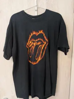 90年代製!ローリング・ストーンズ“ファイヤー·タン”Tシャツ　黒　L