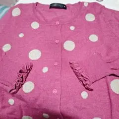 Anna Nicolas ピンク ドット柄 カーディガン