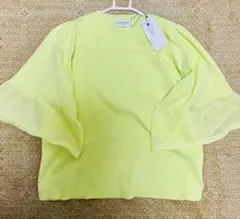 OPAQUE.CLIP 五分袖ニット イエロー 38/M 新品