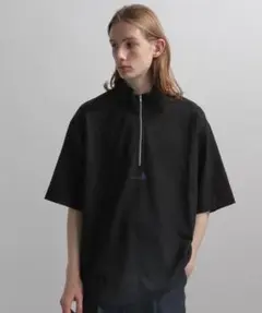 【美品】HARE　HAREロゴハーフジップカット　ブラック
