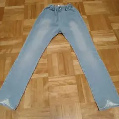 セラフ　女児デニムボトム130cm・ライトブルー