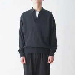 YLEVE SHEER RIB KNIT SKIPPER POLO 試着のみ