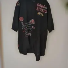 drug store's 刺繍 半袖Tシャツ ブラック