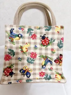 極美品】フェイラー ハイジチェック ミニトートバッグ ベージュ