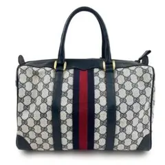 正規品 グッチ GG シェリーライン ミニボストンバッグ ヴィンテージ ネイ