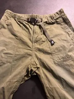 グラミチ　ベイカーパンツ　オリーブ色 ウエスト調整ベルト