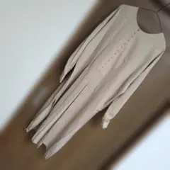 ベージュ 長袖シャツワンピース サイズ38