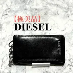 【極美品】ディーゼル　キーケース　ブラック　レッド　レザー　6連　ロゴ金具