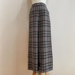 【訳あり】Perfume Closetグレンチェック柄ワイドパンツ（S）グレー系
