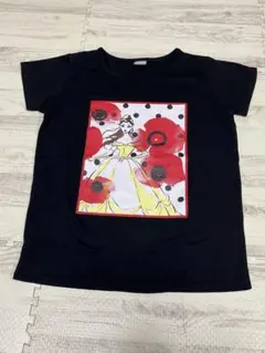 ディズニープリンセス　ベル プリント Tシャツ 黒