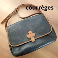 courrèges クレージュヴィンテージ ショルダーバッグ ブラック レザーのサムネイル
