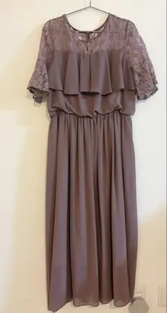 3XLパーティードレス　オケージョン パープル　　　結婚式　お呼ばれ